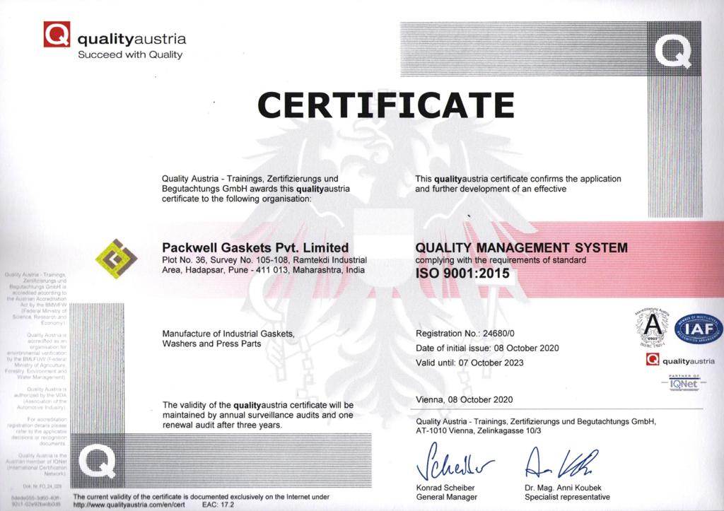 ISO Certification 9001:2015